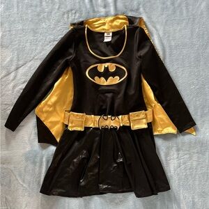 Batgirl Batman Dress Costume Black Superhero Outfit Cape Belt Long Sleeve sz L